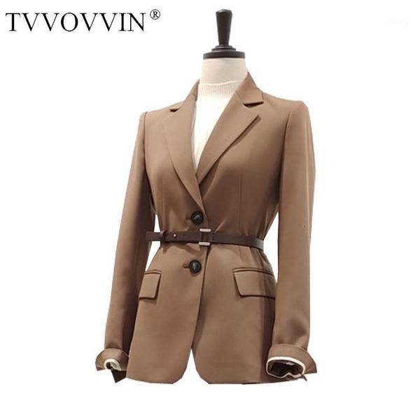 

tvvovvin women coat women suit coats belt split blazers jackets camel black all match vintage summer blazer women2020 x4231, White;black