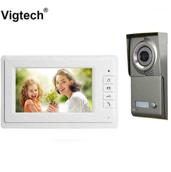

7'' color video intercom unlock door phone system doorbell with 1/2 / 3monitors visual intercom for multi apartments multi keys1