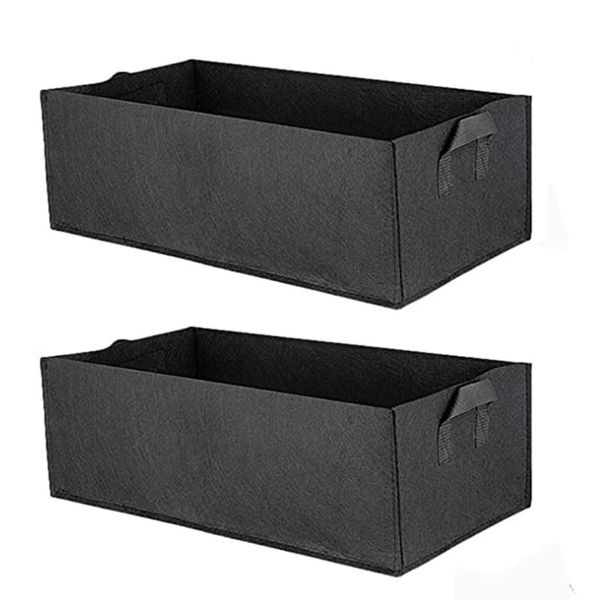 

2pcs grow bag грядка открытый растительное плантатор non woven ткани рассада галлона дерево ручки прямоугольник клубничный jardin qyldbg bde