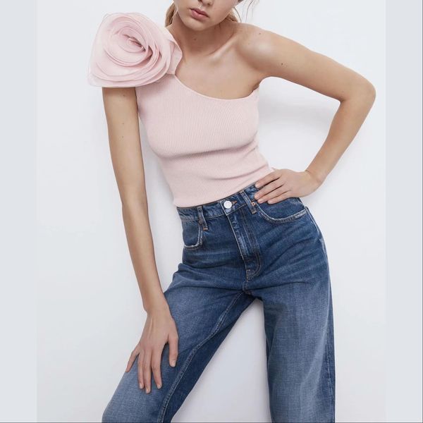 

new summer women asymmetric floral casual slim fit knit asymmetric neckline female pull woman clothes, White;black
