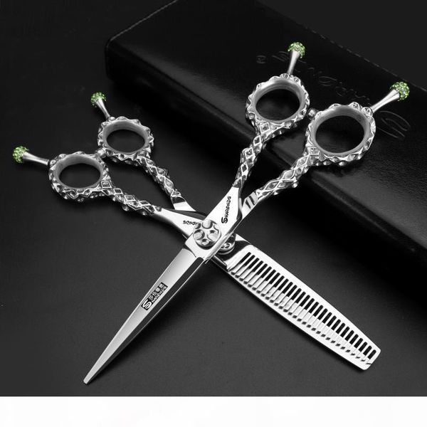

ножницы для парикмахерского салона японских 6 дюймов цирюльника ножничных 44 японской стали профессиональных ножницы филировочный набор