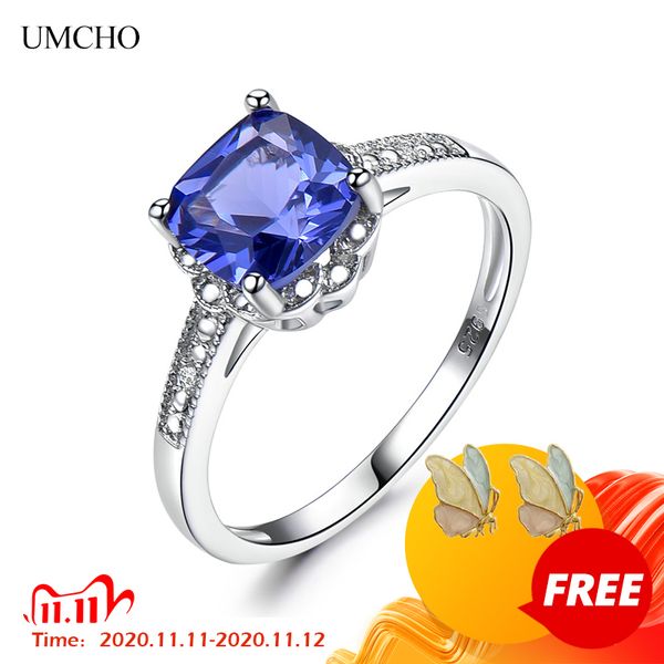 

umcho танзанит gemstone кольцо для женщин 925 стерлингового серебра кольца birthstone обручальных свадебного романтизма валентина ювелирных, Slivery;golden
