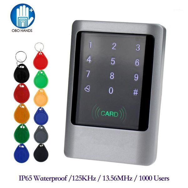 

fingerprint access control ip65 waterproof touch metal smart keyless lock 125khz/13.56mhz card reader with 10 key cards weatherproof1