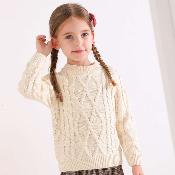 

and winter 2020 new autumn coarse twist pullover children's wear girls' knitting thickened sweater, Blue