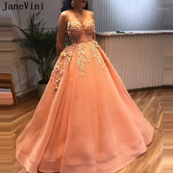 

janevini gorgeous coral a line long prom dresses spaghetti straps handmade flowers beaded tulle plus size womens dress for prom1, White;black