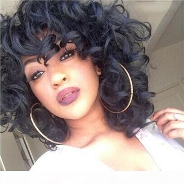 

bob wave culry wigs simulation brazilian human hair wave full wigs ing, Black