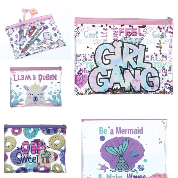 

cg709 мешок японский и корейский мультфильм конверт водонепроницаемый блесток блестки девушка карандаш большой емкости bagpencil косметическ