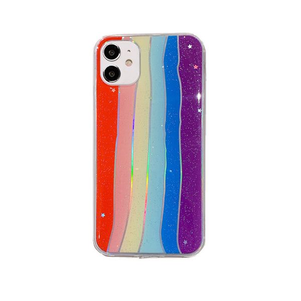 

fashion laser rainbow gradient phone case for iphone 12 mini 12/12pro 12promax 11/11pro/11pro max protective sleeve back cover 2 styles