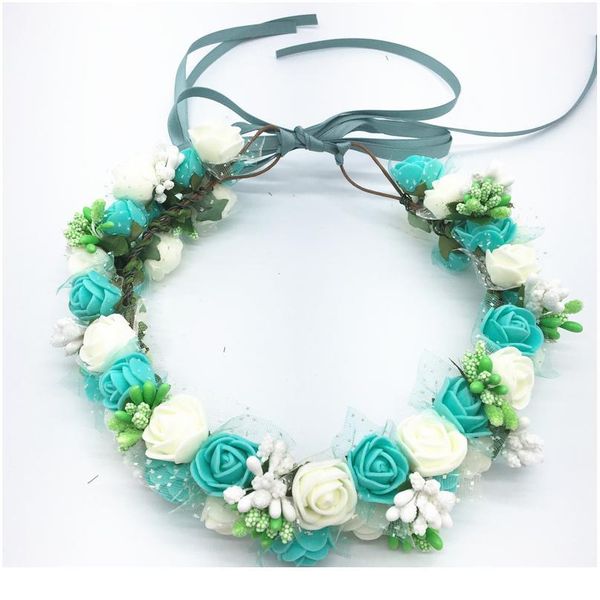 

small rose flower crown floral headband garland women girls hair accessories bride wedding flower wreath wedding h jllses