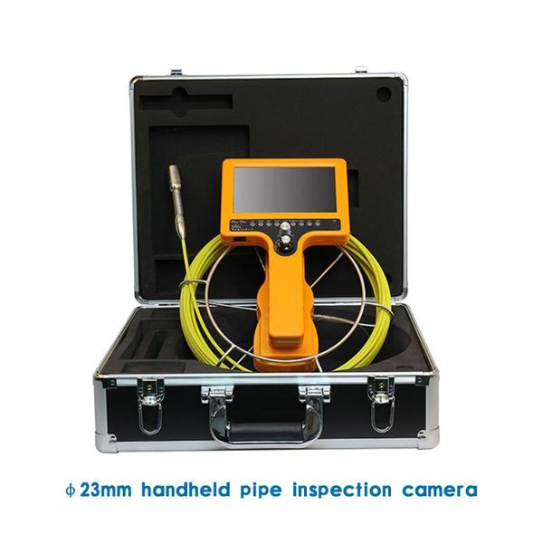 

23mm camera 7 inch monitor sewer drain pipe wall inspection system 5mm fiberglass cable with dvr meter counter
