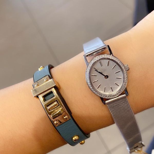 

watch ladies luxury classic quartz watch designer oval diamond watch milan strap brand classic waterproof watches ladies gift x, Slivery;brown