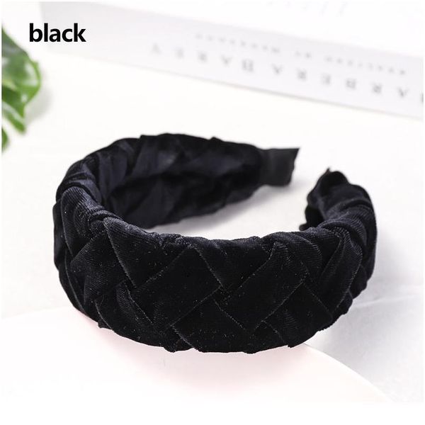 

q 2020 new velvet hairbands bezel wide twist cross headband retro hair band girls hair hoop women hair accessories h qyljkr