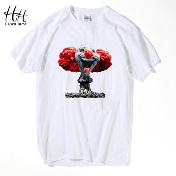 

hanhent mushroom cloud clown print 3d t shirt new summer style cute men harajuku swag funny t shirts casual tees camisetas kpop1, White;black