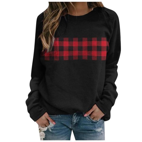 

women's hoodies & sweatshirts round collar printing raglan long sleeve shirts blouse women casual christmas autumn spring harajuku, Black