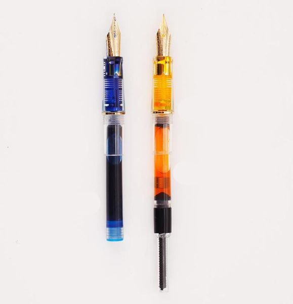 

высокое качество прозрачное iraurita авторучка школа 0.38mm товары офисные принадлежности роскошные ручки чернила caneta канцелярские gb50 y, Blue;orange
