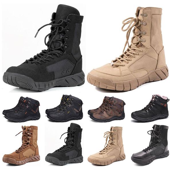 

wholesale fashion mens outdoor sports high-hiking shoes black leather suede gray brown velvet wearable desert boots trainers size 40-46