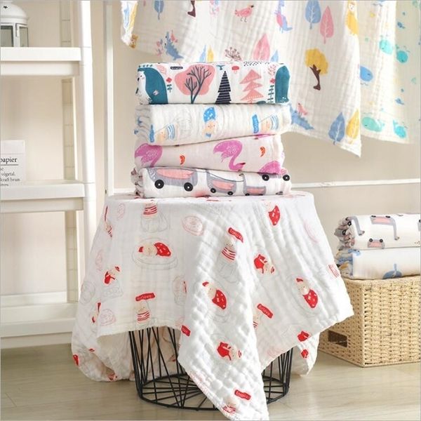 

6 layers cotton muslin blanket swaddle blankets for baby soft newborn baby bath towel multi functions baby blanket y201009