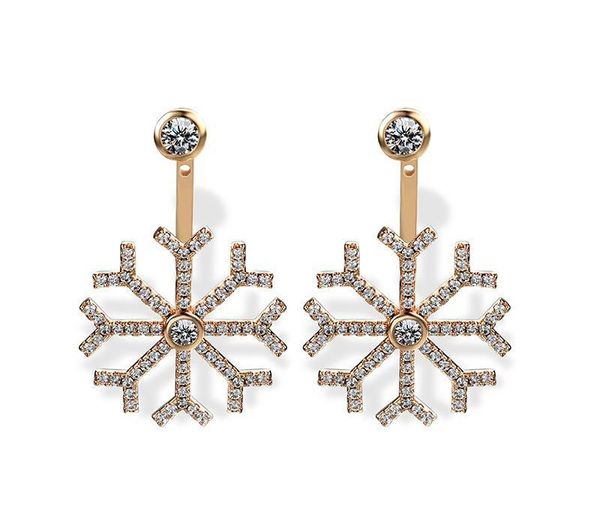 

nj snowflake designer stud earrings for woman 2019 fashion crystal ladies gold earrings engagement jewelry11, Golden;silver