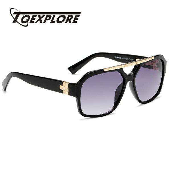 

toexplore fashion square men women sunglasses vintage retro big frame shield eyewear luxury mirror glasses uv400 brand design, White;black