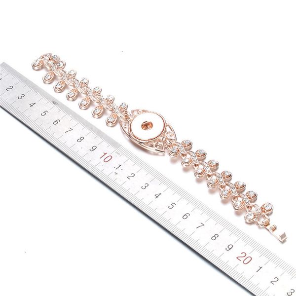 

factoryvm00new 18mm rose gold bangles flower crystal silver snap button bracelet for women men jewelry