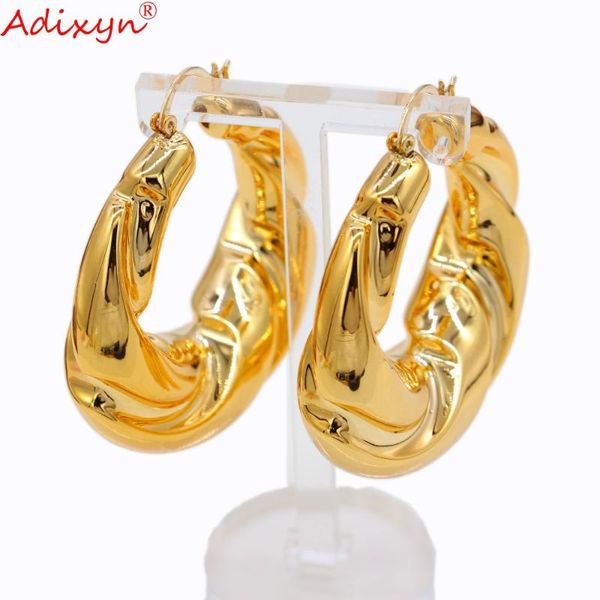 

adixyn european style rose gold color plated hoops earrings for ladies women christmas thanksgiving gifts n03192, Golden;silver