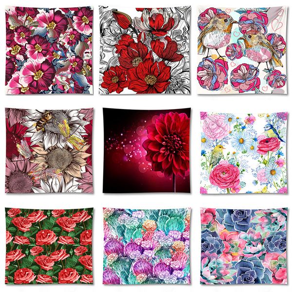 

flower curtain table cloth wall hanging tapestry home decor bohemian background customize