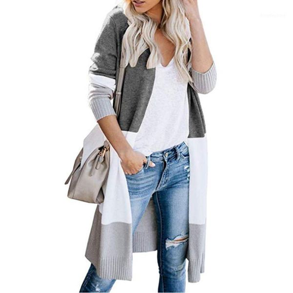 

coat autumn long sweater outwear long sleeve plus size casual soft knitted thin lightweight women cardigan open front fashion1, White