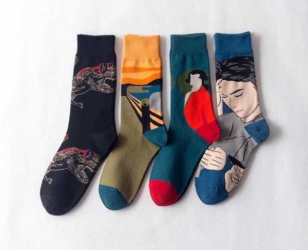 

cotton designer middle tube men's womens socks fashion autumn socks creative jacquard sports socks street skateboard, Black