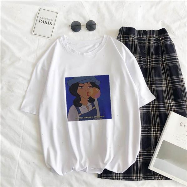 

2021 my mood change in 0.5 seconds print o neck hollow shirt korean shirts ladies shirt white blouses slim fit