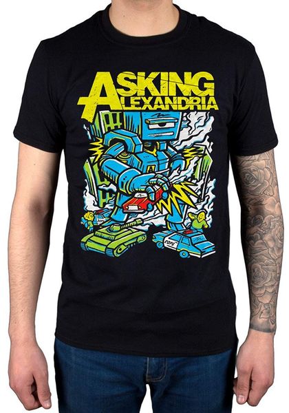 

official asking alexandria killer robot print men summer style fashion summer short sleeves fashion hoodie designers t shirts sweatshirt