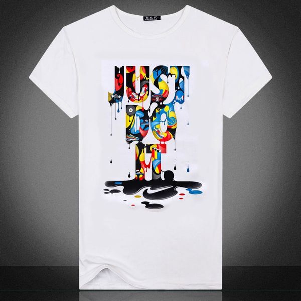 

2020 summer short half sleeve t-shirt men's just advertising shirt, White;black