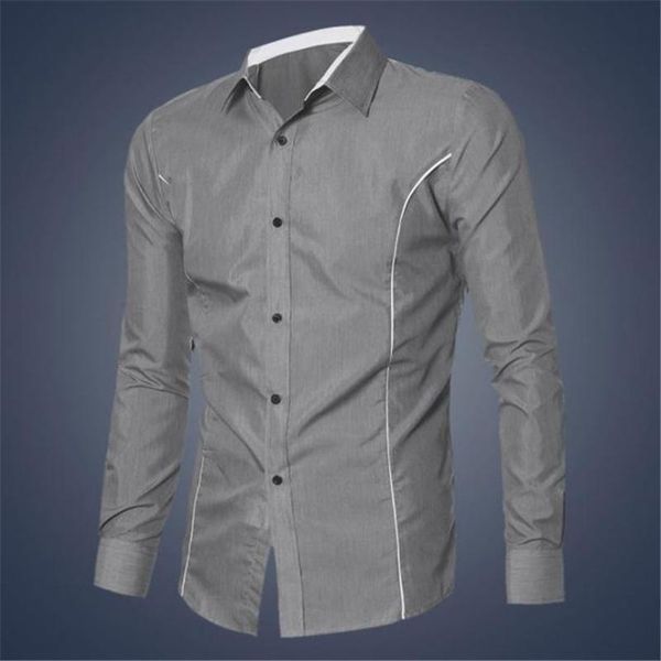 

men's casual shirts fashion personality mens slim long-sleeved shirt blouse 3colors black white men style 2021, White;black