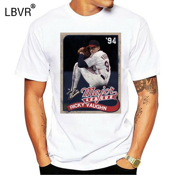 

major league t-shirt ricky vaughn baseball card navy tee sport hooded sweatshirt hoodie