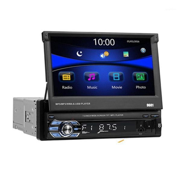 

9601 autoradio retractable 1 din 7 inch car radio hd touch screen mp5 player bluetooth radio usb tf fm sd support rear camera1