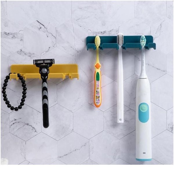 

toothbrush holder wall-mounted hook stand rack toothbrush plug hook storage bathroom accessories self adhesive toothbrus bbyggg