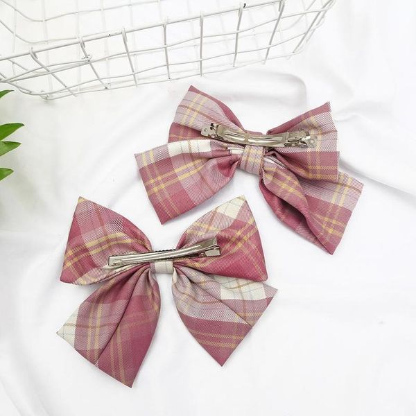 

new fashion 9.5-10cm mix color plaid big bow hairpins korean hairgrips fabric bow duckbill clip hair accessories f qylnsq, Black;brown