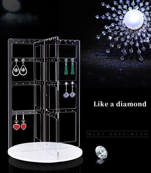 

Acrylic Earring Display Jewelry Stand Earring Holder Jewelry Organizer Case Showing Shelf High Quality1, Pink;blue