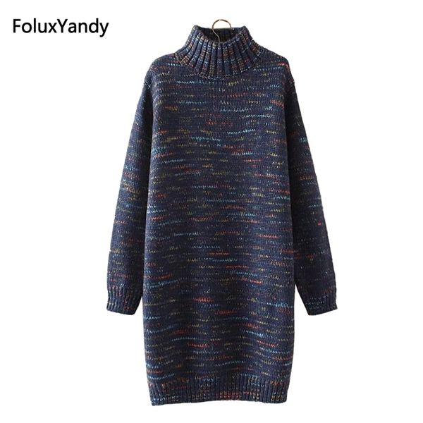 

turtleneck sweaters women new autumn style plus size 3 4 xl casual knitting long sweaters kkfy334 210218, White;black
