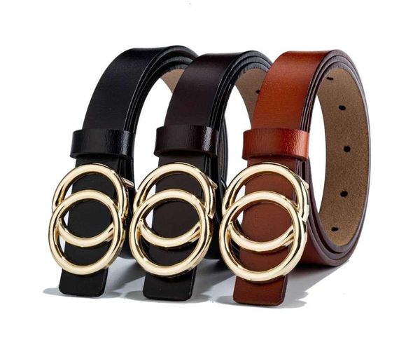 

leather belt, women's leather belt, youth pin buckle, leisure alloy two-layer leather belt, women's belt, Black;brown