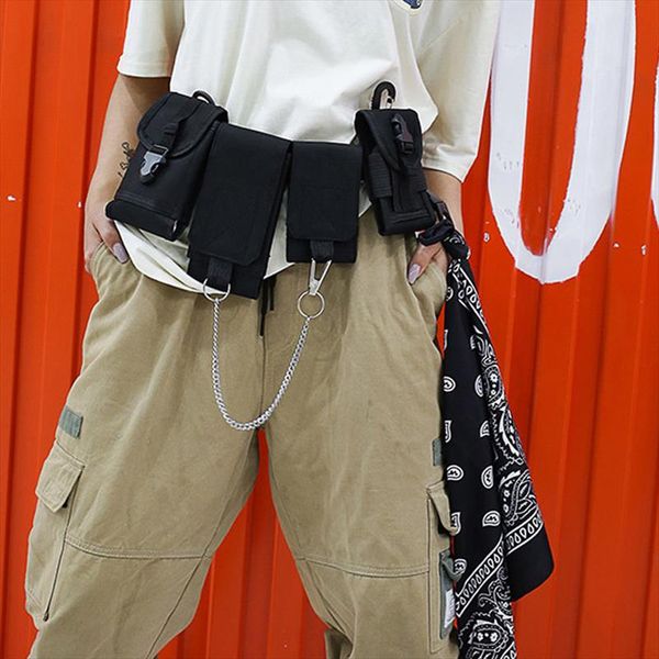 

мужчины грудь сумка тактической сумка талии несколько кармана сумка плеча hip хмель малого телефона чехол street boy fashion fanny pack