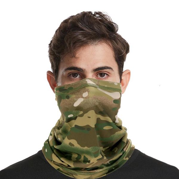 

camouflage bandanas neck gaiter cover face scarves sun army cycling hunting hiking camping tactical bandana scarves, Black