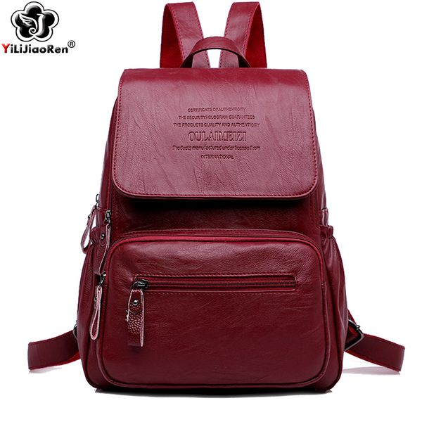 

hbp fashion backpack female leather backpack purse large capacity travel bag simple shoulder bags for women mochila sac