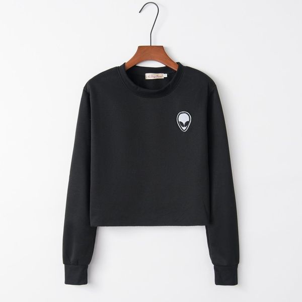 

printed long sleeve sweatshirt, Black