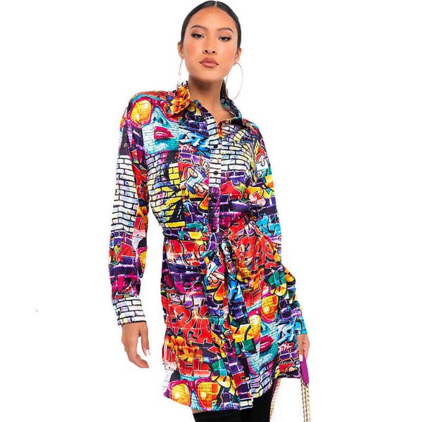 

ladies long sleeve lapel print vintage single breasted temperament commuter neckline sunscreen dress, Black;gray