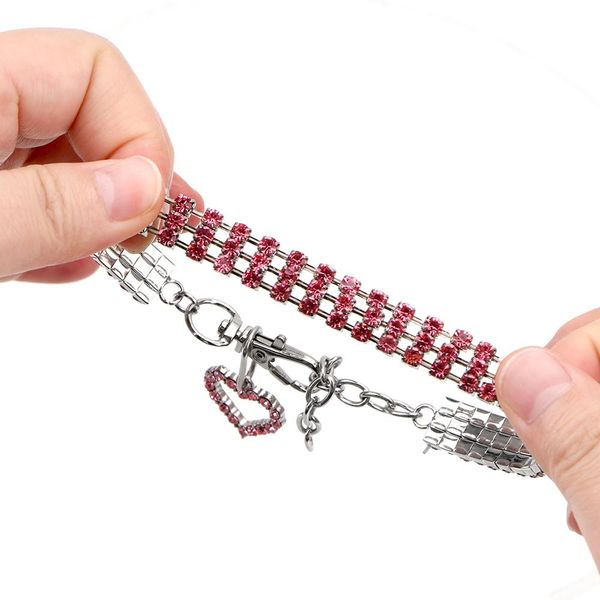 

форма сердца домашнее животное ожерелье из ожерелья водонепроницаемый 20 + 5см кристаллический домашний декор открытый защитный регулируемый