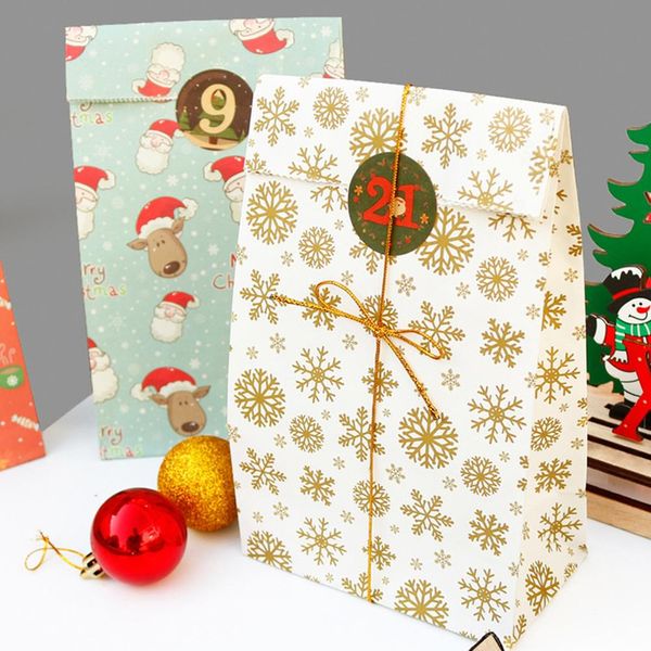 

24pcs рождество конфеты подарки упаковка бумажные мешки партии фавор holder контейнеры рождественские украшения подарочные держатели sqcsuz