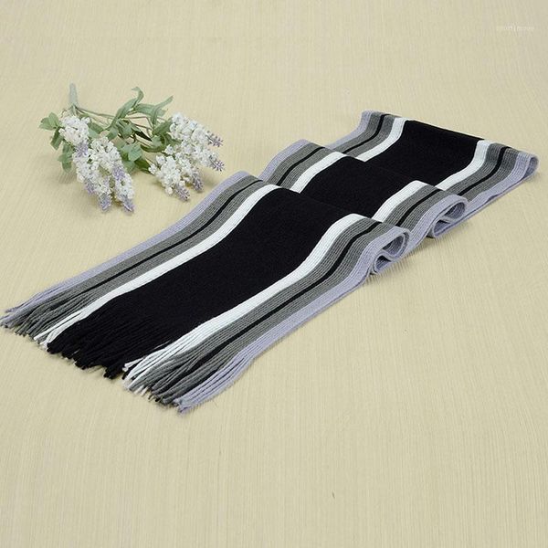 

scarves classic cashmere shawl winter warm men's fringe striped tassel long scarf1, Blue;gray