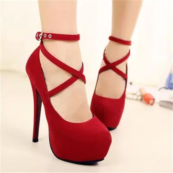 

dress shoes ultra high heel stiletto fashion cross strap waterproof platform women's single product trend wedding, Black