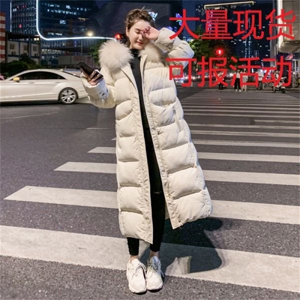 

han edition of the new east gate of scene shooting down jacket female long cotton-padded clothes loose big yards students knee-h 201019, Black