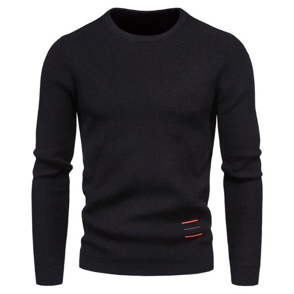 

men's sweaters 2021 winter knit sweater pullover round neck fashion casual bottoming shirt pure color slim long-sleeved, White;black